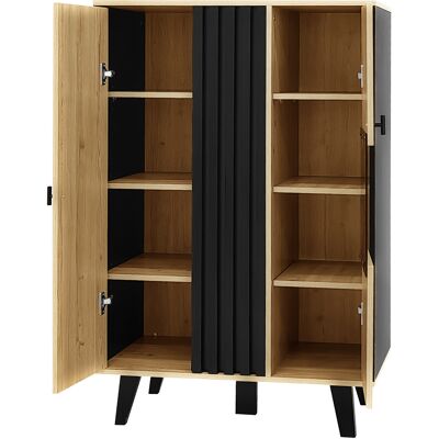 ELVMI Vetrina Con 2 Ante, 3 Ripiani E Led Per Soggiorno In Pannello Di Particelle 80 × 40 × 120 Cm Legno ELVMI Vetrina Con 2 Ante, 3 Ripiani E Led Per Soggiorno In Pannello Di Particelle 80 × 40 × 120 Cm Legno