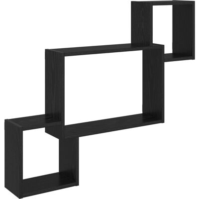 VIDAXL Scaffale Da Parete A Parete Rovere Nero 91,5 X 15 X 76 Cm VIDAXL Scaffale Da Parete A Parete Rovere Nero 91,5 X 15 X 76 Cm