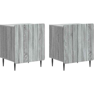 VIDAXL Armadio Da Notte 2 Pz Grigio Sonoma 43 X 34,5 X 52 Cm VIDAXL Armadio Da Notte 2 Pz Grigio Sonoma 43 X 34,5 X 52 Cm