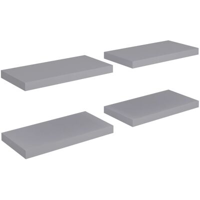 vidaXL 4x Mensole a Sospensione Grigie - 50x23x3.8 cm MDF vidaXL 4x Mensole a Sospensione Grigie - 50x23x3.8 cm MDF