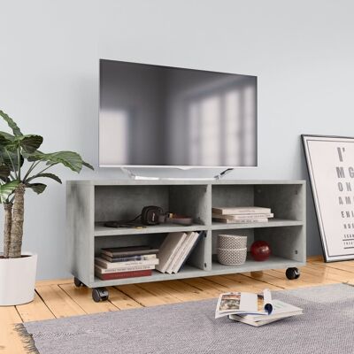 Mobili TV vidaXL con Rotelle Grigio cemento 90x35x35 cm Legno ingegnerizzato - Mobili TV Mobili TV vidaXL con Rotelle Grigio cemento 90x35x35 cm Legno ingegnerizzato - Mobili TV