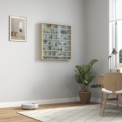 PZCC Vetrina Per Collezioni, Vetrina A Muro, 80 X 9,5 X 83 Cm, 6 Ripiani Regolabili In Altezza, 2 Ante Scorrevoli In Vetro PZCC Vetrina Per Collezioni, Vetrina A Muro, 80 X 9,5 X 83 Cm, 6 Ripiani Regolabili In Altezza, 2 Ante Scorrevoli In Vetro