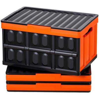 MOPHORN Scatole Portaoggetti Pieghevoli In Plastica Da 45 L, Set Di 3 Contenitori Impilabili Con Coperchio E Maniglie, Capacità Massima Di 20 Kg, Cesti Salvaspazio E Resistenti MOPHORN Scatole Portaoggetti Pieghevoli In Plastica Da 45 L, Set Di 3 Contenitori Impilabili Con Coperchio E Maniglie, Capacità Massima Di 20 Kg, Cesti Salvaspazio E Resistenti