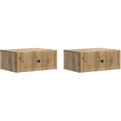 VIDAXL Armadio Da Notte 2 Pcs Rovere Artigianale 49 X 34,5 X 20 VIDAXL Armadio Da Notte 2 Pcs Rovere Artigianale 49 X 34,5 X 20