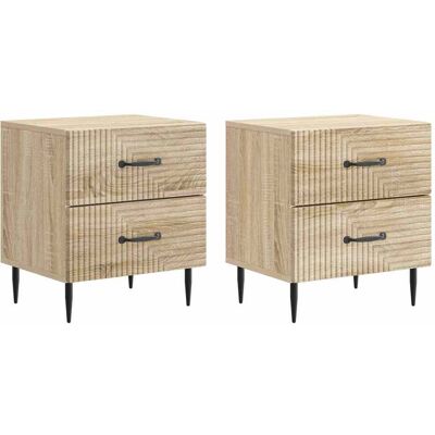 VIDAXL Armadio Da Notte 2 Pcs Rovere Sonoma 43 X 34,5 X 47,5 Cm VIDAXL Armadio Da Notte 2 Pcs Rovere Sonoma 43 X 34,5 X 47,5 Cm