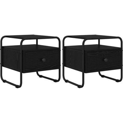 VIDAXL Armadio Da Notte 2 Pz Rovere Nero 40 X 39,5 X 40 Cm VIDAXL Armadio Da Notte 2 Pz Rovere Nero 40 X 39,5 X 40 Cm