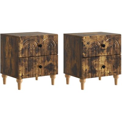 VIDAXL Armadio Da Notte 2 Pz Rovere Fumo 43 X 34,5 X 48 Cm VIDAXL Armadio Da Notte 2 Pz Rovere Fumo 43 X 34,5 X 48 Cm
