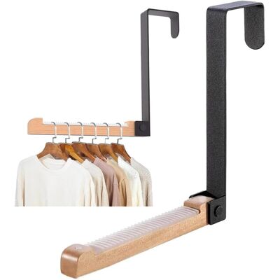LABLANC Due Attaccapanni Pieghevoli, Adatti A Porte Con Spessore Massimo Di 4,5 Cm, Da Parete, Pieghevoli, Realizzati In Metallo E Legno. LABLANC Due Attaccapanni Pieghevoli, Adatti A Porte Con Spessore Massimo Di 4,5 Cm, Da Parete, Pieghevoli, Realizzati In Metallo E Legno.