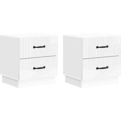 MAISON EXCLUSIVE - Armadio Da Notte 2 Pcs Bianco Lucido 43 X 34,5 X 44,5 Cm MAISON EXCLUSIVE - Armadio Da Notte 2 Pcs Bianco Lucido 43 X 34,5 X 44,5 Cm