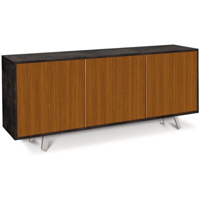 GIORDANOSHOP Mobile Soggiorno Madia 3 Ante 177x41x74 Cm Ossido Nero E Rovere Dogato GIORDANOSHOP Mobile Soggiorno Madia 3 Ante 177x41x74 Cm Ossido Nero E Rovere Dogato