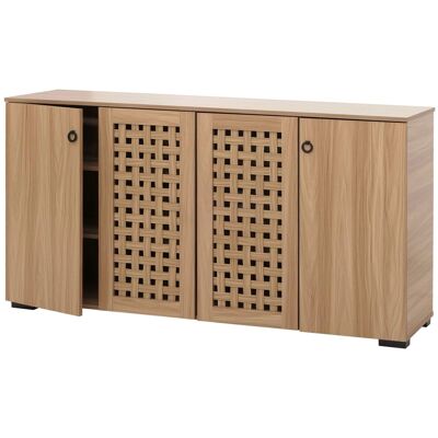 DÉCOSHOP26 Credenza A 4 Ante Design Intrecciato 3d 9 Scomparti 83x159x37 Cm Mdf Marrone 040009819 DÉCOSHOP26 Credenza A 4 Ante Design Intrecciato 3d 9 Scomparti 83x159x37 Cm Mdf Marrone 040009819