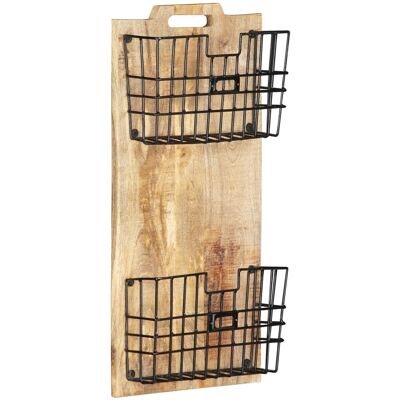 VIDAXL Portariviste A Parete 33x10x67 Cm In Massello Di Mango Grezzo VIDAXL Portariviste A Parete 33x10x67 Cm In Massello Di Mango Grezzo