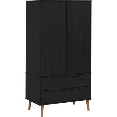 VIDAXL Guardaroba Molde Nero 90 X 55 X 175 Cm Legno Massello Di VIDAXL Guardaroba Molde Nero 90 X 55 X 175 Cm Legno Massello Di