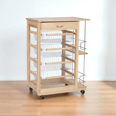 LIBEROSHOPPING - Carrello Da Cucina Portafrutta Con Portabottiglie Landhell Naturale LIBEROSHOPPING - Carrello Da Cucina Portafrutta Con Portabottiglie Landhell Naturale