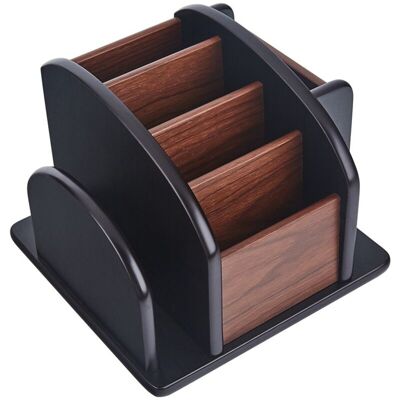 XISRENS Organizzatore Girevole In Legno Per Telecomandi - Porta Telecomandi Tv A 6 Scomparti - Scatola Porta Telecomandi Girevole XISRENS Organizzatore Girevole In Legno Per Telecomandi - Porta Telecomandi Tv A 6 Scomparti - Scatola Porta Telecomandi Girevole