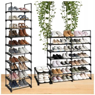 OEM Organizzatore Per Scarpe, 20 Paia, Ripiano A 10 Livelli, Nero, Stretto, Per Corridoio, Portata 50 Kg OEM Organizzatore Per Scarpe, 20 Paia, Ripiano A 10 Livelli, Nero, Stretto, Per Corridoio, Portata 50 Kg