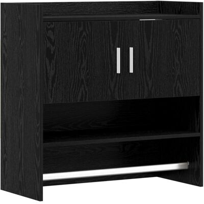 VIDAXL Scaffale Da Parete A Parete Rovere Nero 80 X 36 X 80 Cm VIDAXL Scaffale Da Parete A Parete Rovere Nero 80 X 36 X 80 Cm