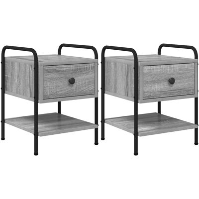 VIDAXL Armadio Da Notte 2 Pz Sonoma Grigio 35 X 36,5 X 47 Cm VIDAXL Armadio Da Notte 2 Pz Sonoma Grigio 35 X 36,5 X 47 Cm
