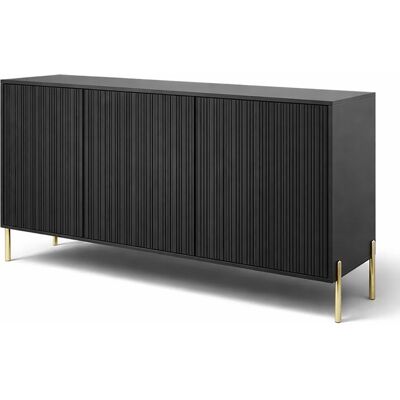 ARREDITALY Credenza Moderna Madia Con 3 Ante Battenti Ripiani Interni Grande Spazio Contenitivo Struttura In Melaminico Per Soggiorno Sala Da Pranzo Corridoio Zona Living 154 X 38 X 80 Cm Nero ARREDITALY Credenza Moderna Madia Con 3 Ante Battenti Ripiani Interni Grande Spazio Contenitivo Struttura In Melaminico Per Soggiorno Sala Da Pranzo Corridoio Zona Living 154 X 38 X 80 Cm Nero