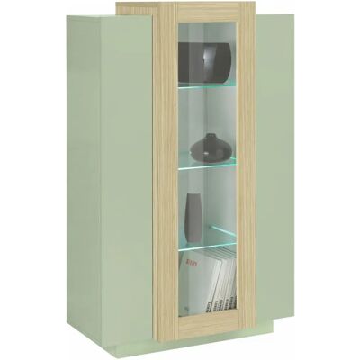 TOPQUALITY FURNITURE Vetrina Mobile 3 Ante Verde Salvia Rovere Moderna 5 Ripiani Soggiorno TOPQUALITY FURNITURE Vetrina Mobile 3 Ante Verde Salvia Rovere Moderna 5 Ripiani Soggiorno