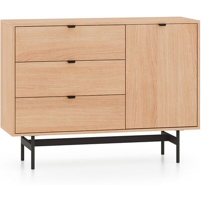 PETITS-MEUBLES Buffet 1 Anta 3 Cassetti Nila Marrone 85cm PETITS-MEUBLES Buffet 1 Anta 3 Cassetti Nila Marrone 85cm