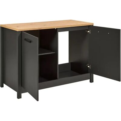 M&S Mobile Cucina Sottolavello Lavastoviglie Antracite Rovere 130x60x92 Cm M&S Mobile Cucina Sottolavello Lavastoviglie Antracite Rovere 130x60x92 Cm