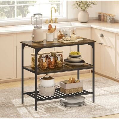 OKMYHOME Mobile Scaffale 100x50x90 Cucina Multiuso Rustico OKMYHOME Mobile Scaffale 100x50x90 Cucina Multiuso Rustico
