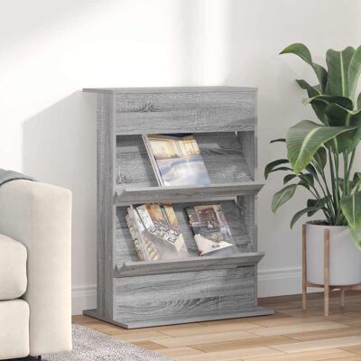 VIDAXL Scaffale Per Riviste Grigio Sonoma 70 X 41 X 96 Cm VIDAXL Scaffale Per Riviste Grigio Sonoma 70 X 41 X 96 Cm