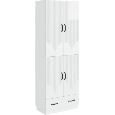 VIDAXL Set Di Armadi 2 Pz Bianco Lucido Legno Ingegnerizzato VIDAXL Set Di Armadi 2 Pz Bianco Lucido Legno Ingegnerizzato