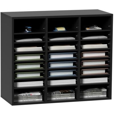 OEM Organizzatore Per Documenti In Legno 24 Scompartimenti Nero OEM Organizzatore Per Documenti In Legno 24 Scompartimenti Nero