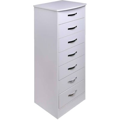 BAKAJI Mobile Cassettiera 7 Cassetti Settimino In Legno Mdf 46x42x116cm Bianco Moderno BAKAJI Mobile Cassettiera 7 Cassetti Settimino In Legno Mdf 46x42x116cm Bianco Moderno
