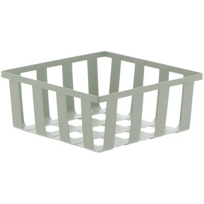 TENDANCE Cestino Quadrato In Metallo Verde Salvia - TENDANCE Cestino Quadrato In Metallo Verde Salvia -