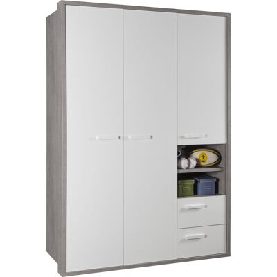COMPOSAD Armadio Della Linea Mipiace Con 3 Ante 2 Cassetti E 1 Vano, Armadio Cameretta, Armadio Con Ante, (lxaxp) 152,60x216,60x63,40 Cm, Colore Cemento E Bianco Laccato, Made In Italy COMPOSAD Armadio Della Linea Mipiace Con 3 Ante 2 Cassetti E 1 Vano, Armadio Cameretta, Armadio Con Ante, (lxaxp) 152,60x216,60x63,40 Cm, Colore Cemento E Bianco Laccato, Made In Italy