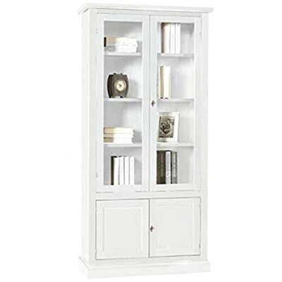MILANI HOME Juliet - Mobile Con Vetrina In Legno Massello Cm 90 X 41 X 186 H MILANI HOME Juliet - Mobile Con Vetrina In Legno Massello Cm 90 X 41 X 186 H