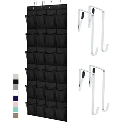 KEEMOTE Organizzatore Per Scarpe Da Appendere Alla Porta, Con 24 Ampie Tasche In Rete Traspirante E Ripiano Portaoggetti. KEEMOTE Organizzatore Per Scarpe Da Appendere Alla Porta, Con 24 Ampie Tasche In Rete Traspirante E Ripiano Portaoggetti.