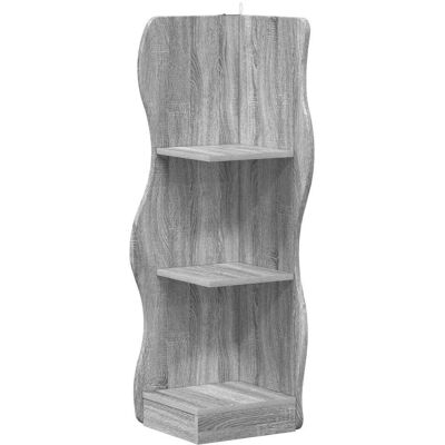 VIDAXL Mensola Angolare Con Lo Scaffale Grigio Sonoma 34 X 33 X 102 Cm VIDAXL Mensola Angolare Con Lo Scaffale Grigio Sonoma 34 X 33 X 102 Cm