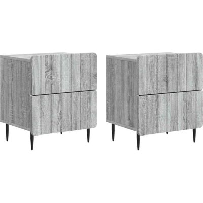VIDAXL Armadio Da Notte 2 Pz Grigio Sonoma 43 X 34,5 X 49,5 Cm VIDAXL Armadio Da Notte 2 Pz Grigio Sonoma 43 X 34,5 X 49,5 Cm