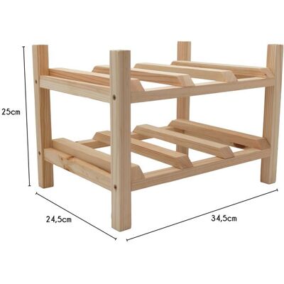 BOX & BEYOND Portabottiglie Iko In Legno Massello Di Pino Per 6 Bottiglie BOX & BEYOND Portabottiglie Iko In Legno Massello Di Pino Per 6 Bottiglie