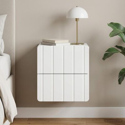 VIDAXL Mobiletto Da Notte A Muro Con Cassetto Bianco 33 X 34,5 X VIDAXL Mobiletto Da Notte A Muro Con Cassetto Bianco 33 X 34,5 X