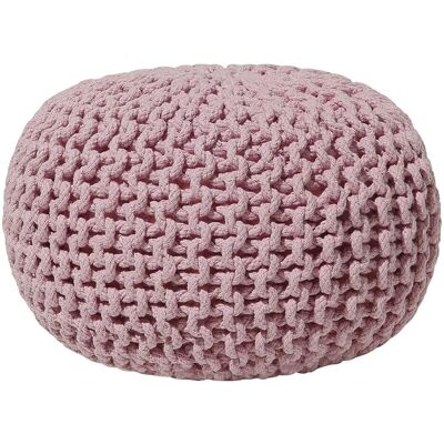 Pouf in cotone rosa Beliani - Piccolo sgabello 40x25cm Pouf in cotone rosa Beliani - Piccolo sgabello 40x25cm