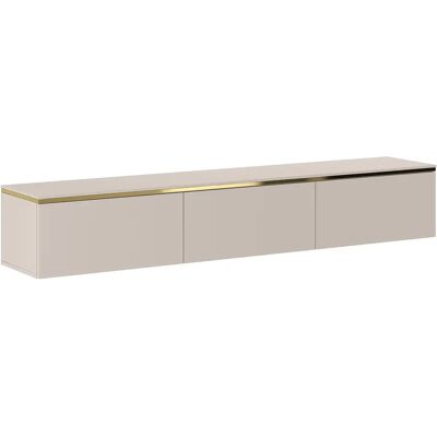 Unique Mobile Tv Sospeso 3 Ante Beige E Dorato - Vukia Unique Mobile Tv Sospeso 3 Ante Beige E Dorato - Vukia