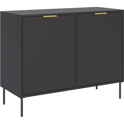 SELSEY Credenza A 2 Ante - Nero, 100 Cm - Vena SELSEY Credenza A 2 Ante - Nero, 100 Cm - Vena