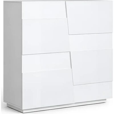TOPQUALITY FURNITURE Madia Alta Bianco Laccato Credenza 4 Ante 3 Ripiani Legno Salvaspazio TOPQUALITY FURNITURE Madia Alta Bianco Laccato Credenza 4 Ante 3 Ripiani Legno Salvaspazio