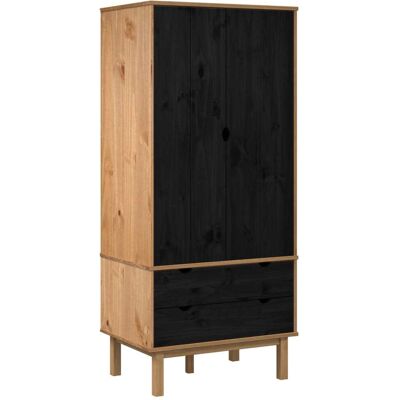 VIDAXL Guardaroba Otta Nero 76,5 X 53 X 172 Cm Legno Massello Di VIDAXL Guardaroba Otta Nero 76,5 X 53 X 172 Cm Legno Massello Di