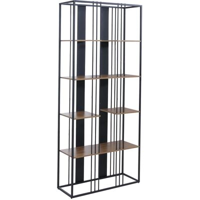 DÉCOSHOP26 Libreria In Stile Industriale Modello Alto 180x80x31 Cm In Metallo E Mdf Finitura Nero E Marrone 040008779 DÉCOSHOP26 Libreria In Stile Industriale Modello Alto 180x80x31 Cm In Metallo E Mdf Finitura Nero E Marrone 040008779