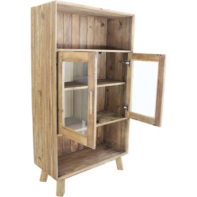 MILANI HOME - Pinus - Credenza Con Vetrina In Pino Riciclato MILANI HOME - Pinus - Credenza Con Vetrina In Pino Riciclato