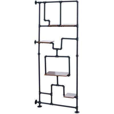 DÉCOSHOP26 Libreria Divisoria In Stile Industriale Con 5 Ripiani 203 X 80 Cm Mdf Marrone Scuro E Ferro 040008757 DÉCOSHOP26 Libreria Divisoria In Stile Industriale Con 5 Ripiani 203 X 80 Cm Mdf Marrone Scuro E Ferro 040008757