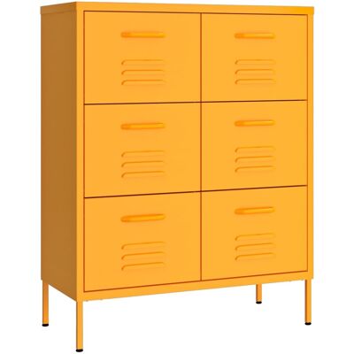 VIDAXL Cassettiera Giallo Senape 80x35x101,5 Cm In Acciaio VIDAXL Cassettiera Giallo Senape 80x35x101,5 Cm In Acciaio