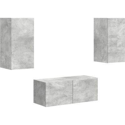 VIDAXL Set Mobile Tv 2 Pz Grigio Cemento Legno Ingegnerizzato VIDAXL Set Mobile Tv 2 Pz Grigio Cemento Legno Ingegnerizzato