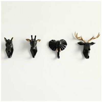 OEM Appendiabiti A 4 Pezzi Con Gancio, Appendiabiti A Forma Di Animale, Portachiavi E Mensola Da Parete (nero) OEM Appendiabiti A 4 Pezzi Con Gancio, Appendiabiti A Forma Di Animale, Portachiavi E Mensola Da Parete (nero)